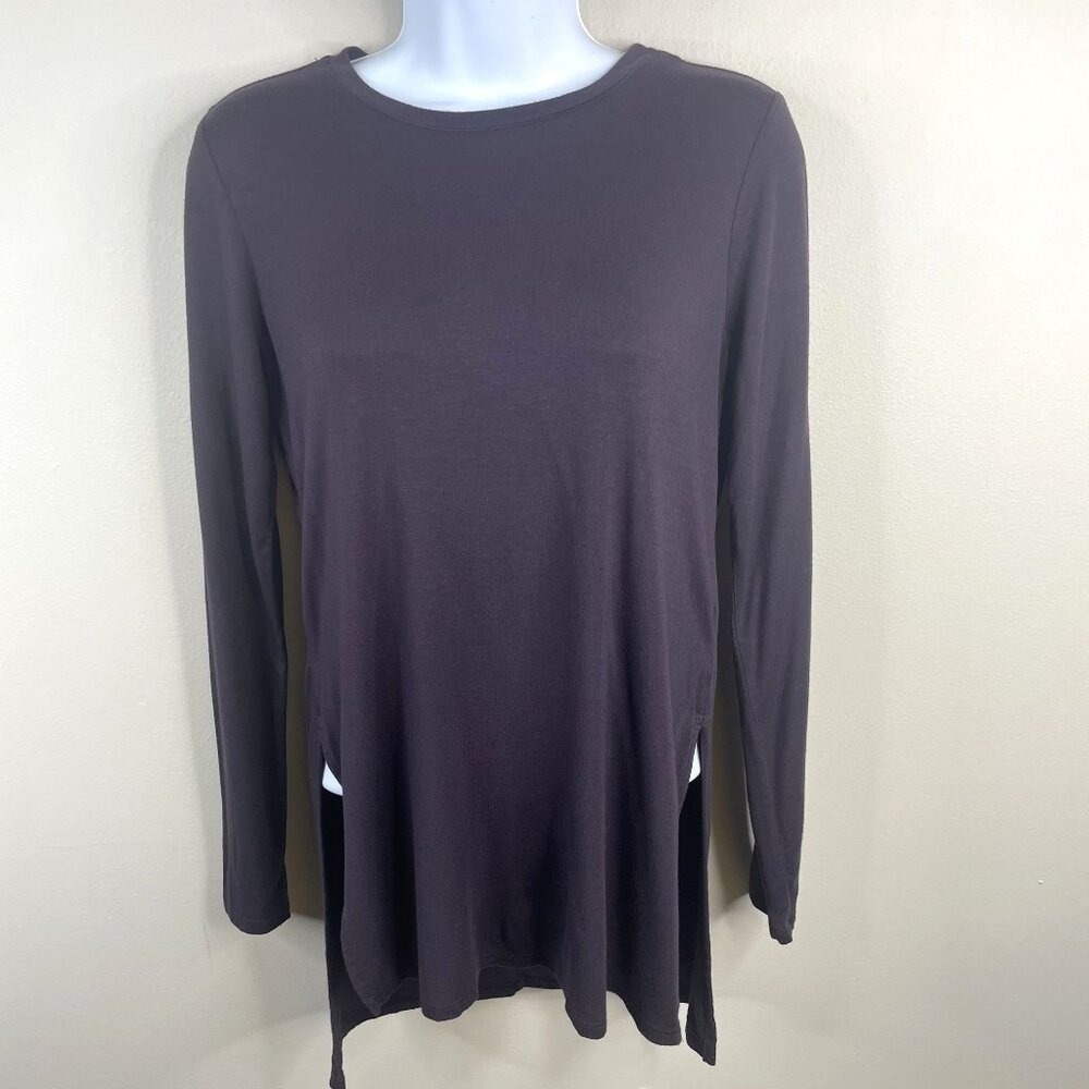 Athleta Yoga Tunic Top XS Plum Pilates Modal Blend Long Sleeve Layering Gym